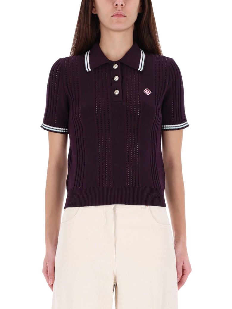 cotton knit polo shirt by Selfnex