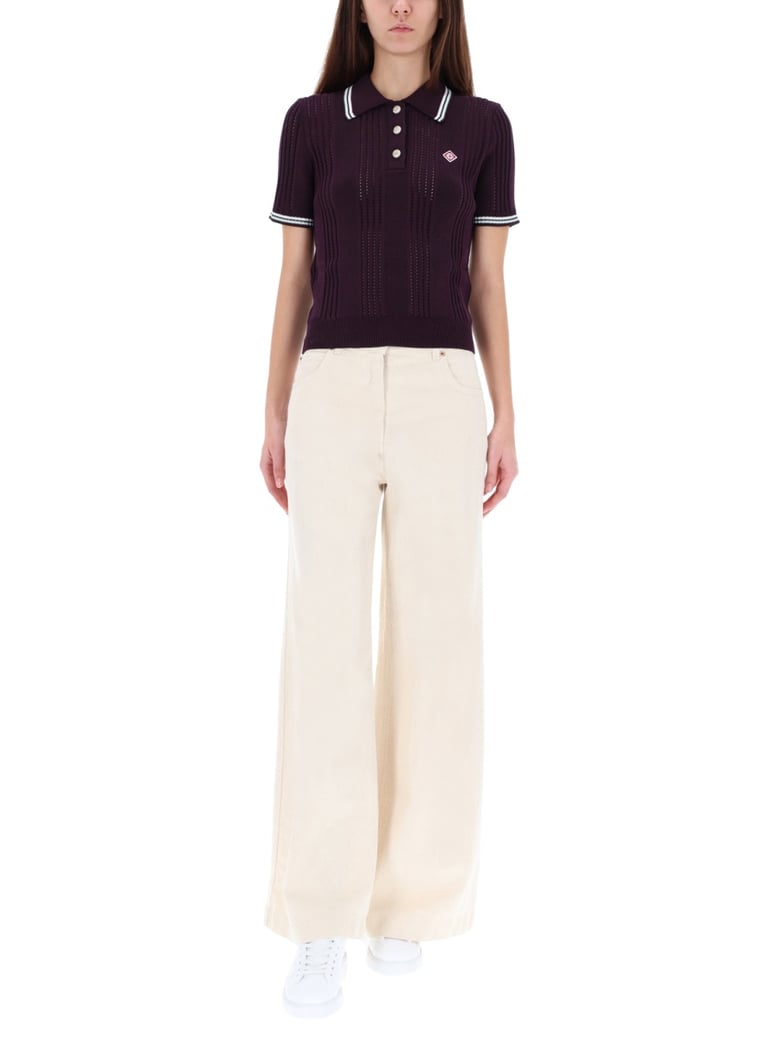 cotton knit polo shirt by Selfnex
