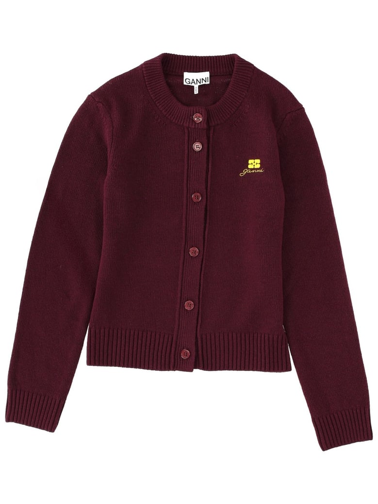 cardigan with logo in bordeaux by Selfnex