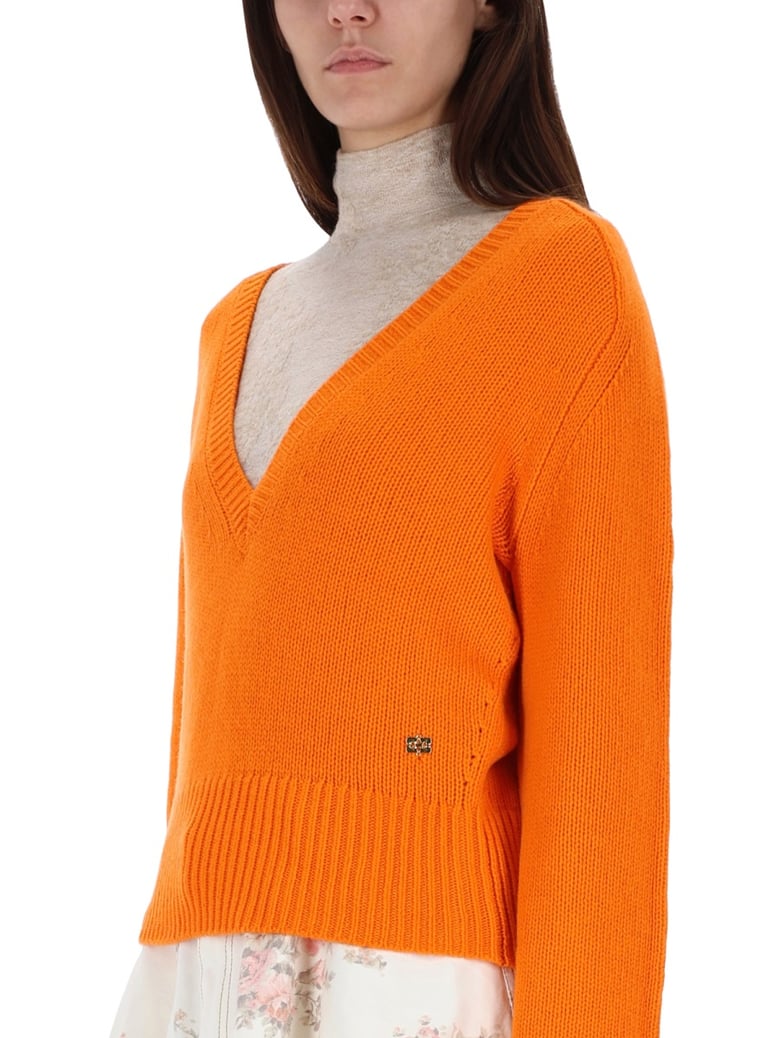 cashmere sweater in orange by Selfnex