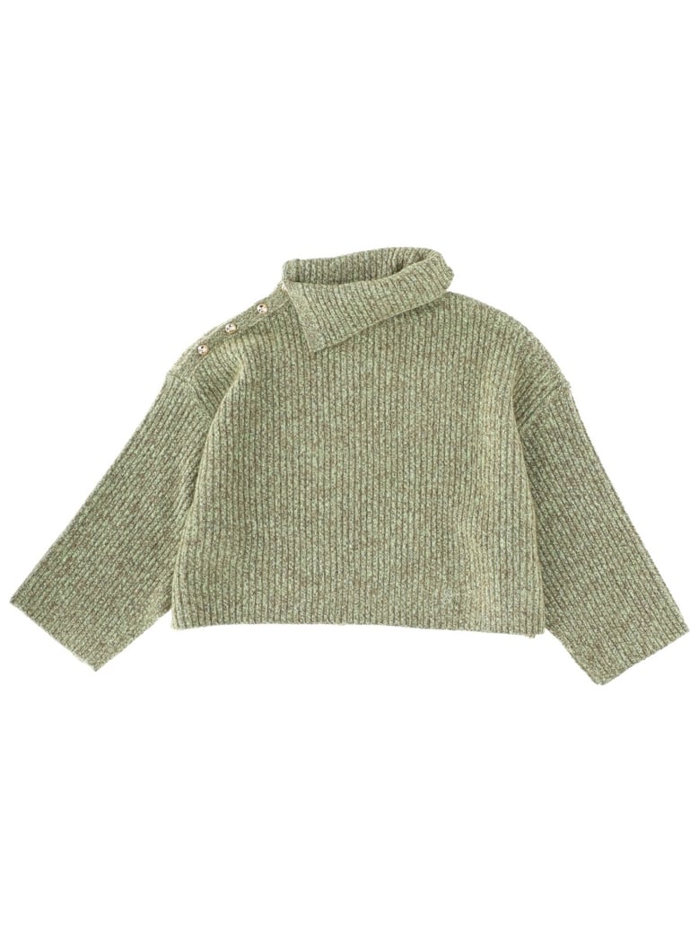 sweater with side button closure by Selfnex