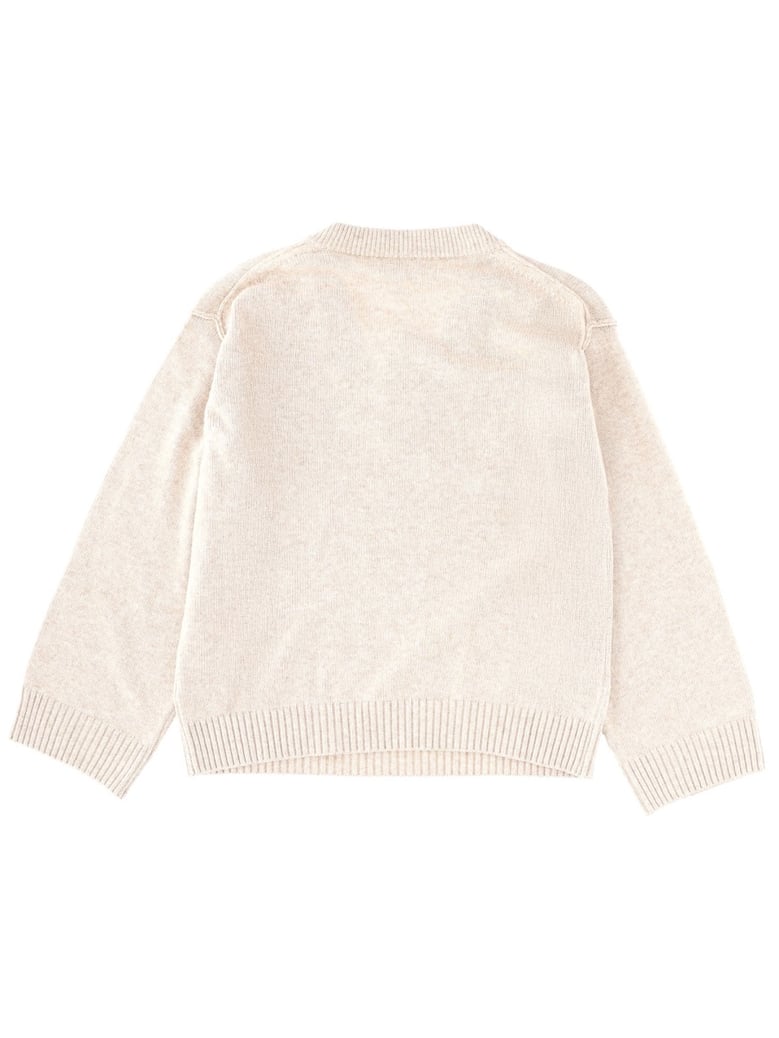 logo sweater in beige by Selfnex