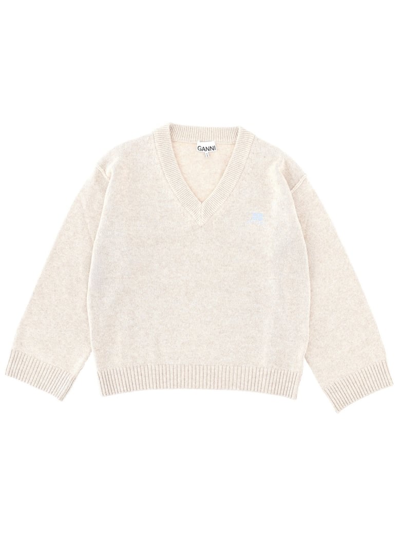 logo sweater in beige by Selfnex