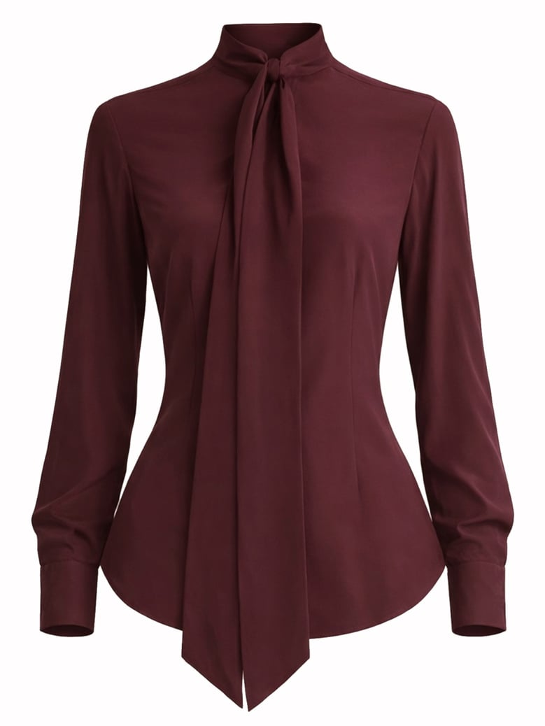 silk shirt in bordeaux by Selfnex