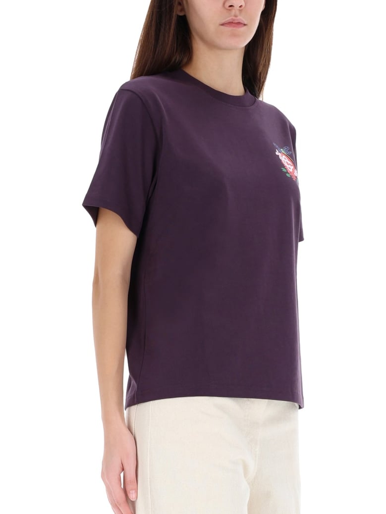 purple t-shirt with print by Selfnex