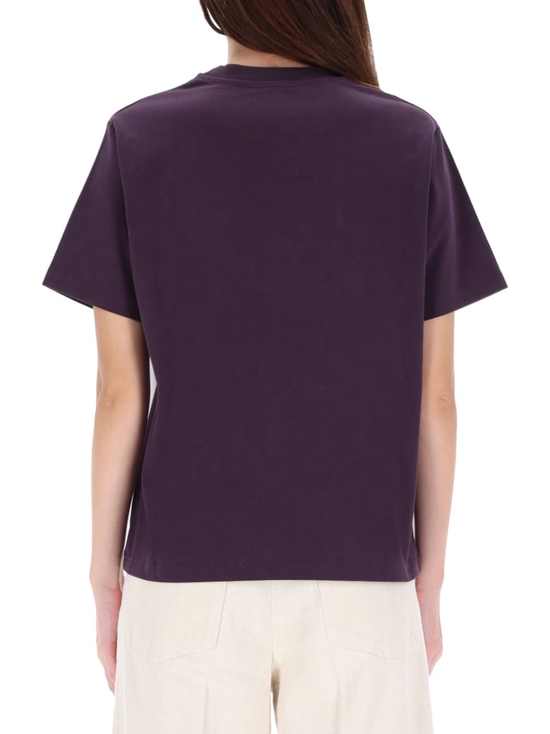 purple t-shirt with print by Selfnex
