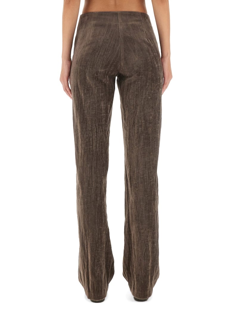 velvet "crinkle" slim pants by Selfnex