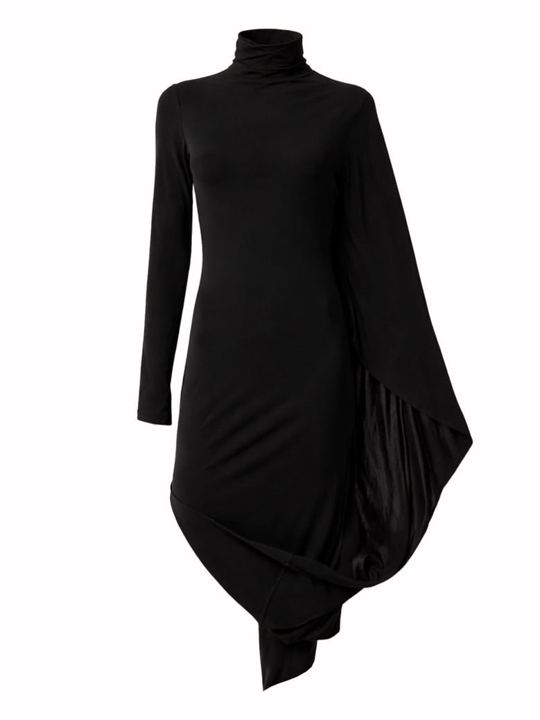 asymmetrical dress in black by Selfnex