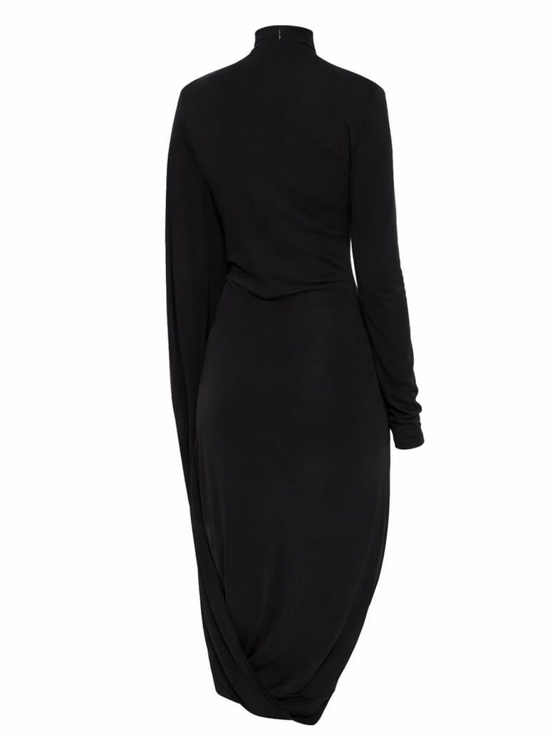 asymmetrical dress in black by Selfnex