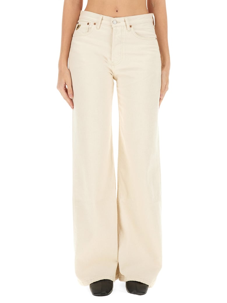 palazzo pants in blue cotton by Selfnex