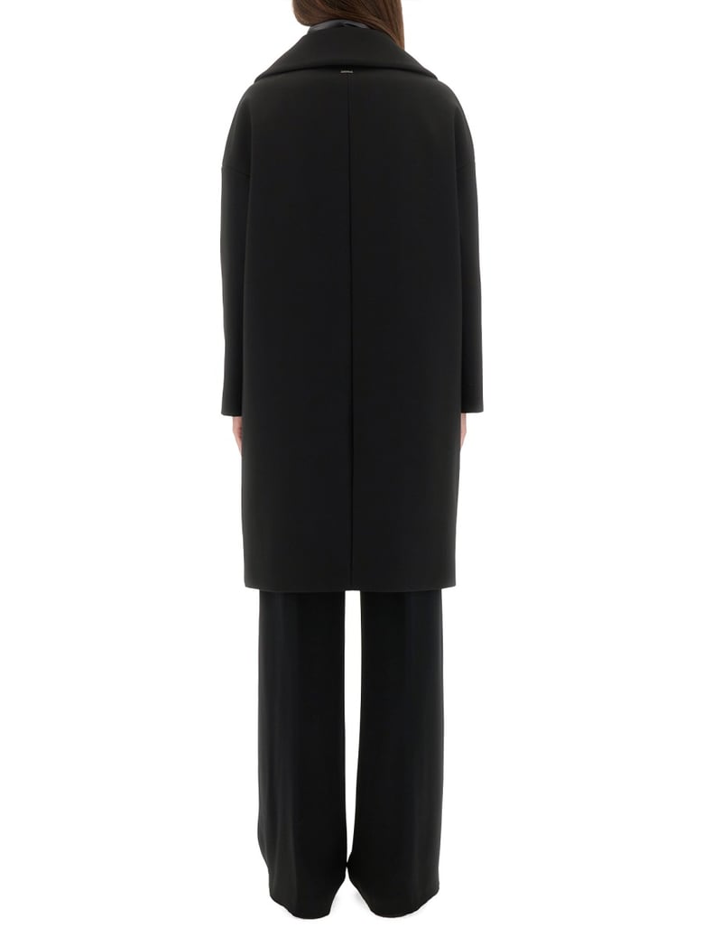 wool coat with technical bib by Selfnex