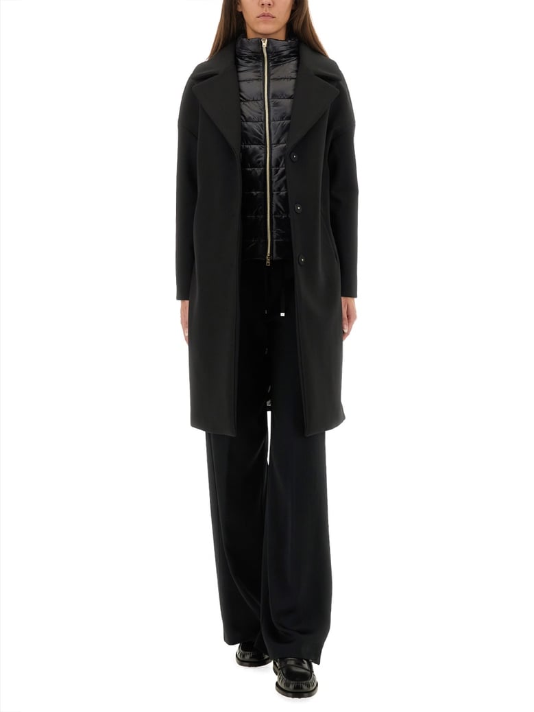 wool coat with technical bib by Selfnex