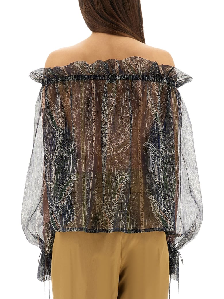 lurex silk creponne top by Selfnex