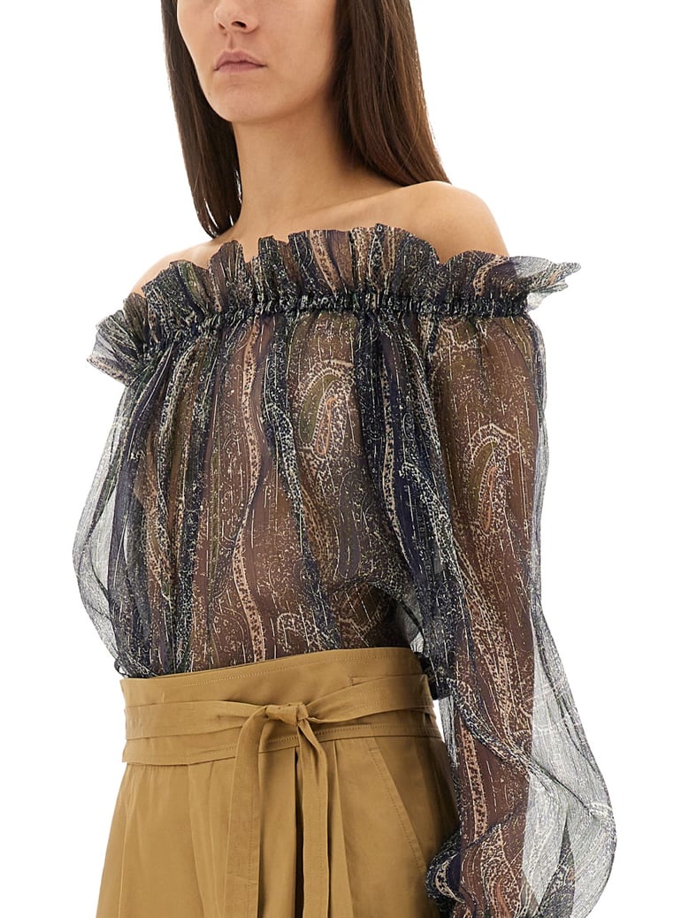 lurex silk creponne top by Selfnex