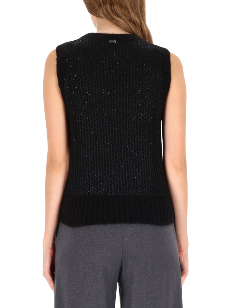 metallic effect sequined vest by Selfnex