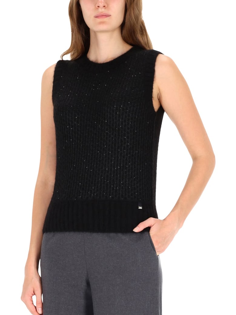 metallic effect sequined vest by Selfnex