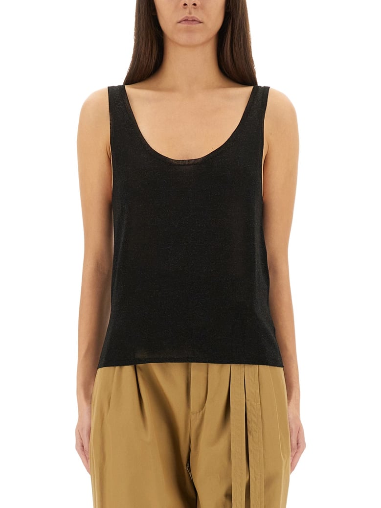 lurex knit tank top by Selfnex
