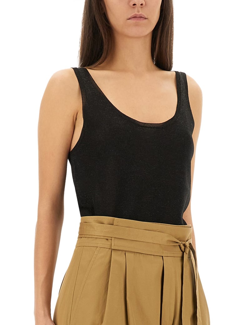 lurex knit tank top by Selfnex