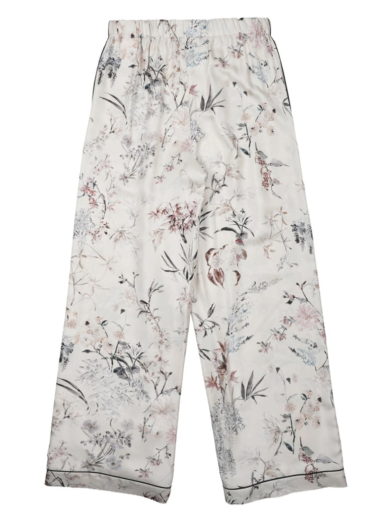 printed silk trousers white by Selfnex