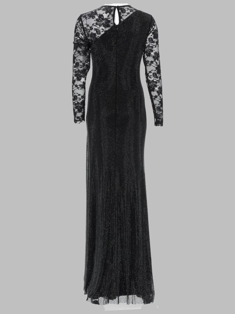 long dress with lace sleeve black by Selfnex