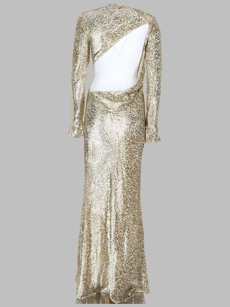 maxi dress metallic gold by Selfnex
