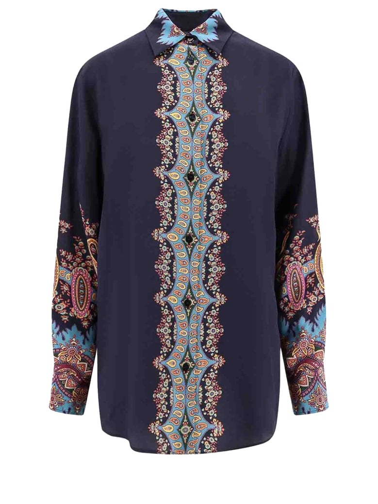 shirt with floral print, silk by Selfnex