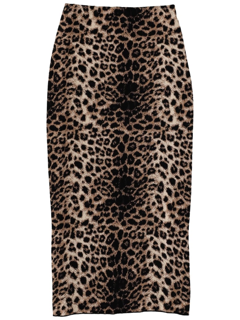 jacquard midi skirt in animalier by Selfnex