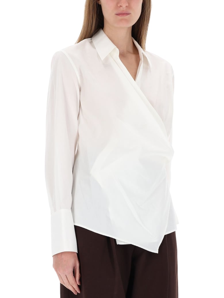 cotton wrap shirt by Selfnex