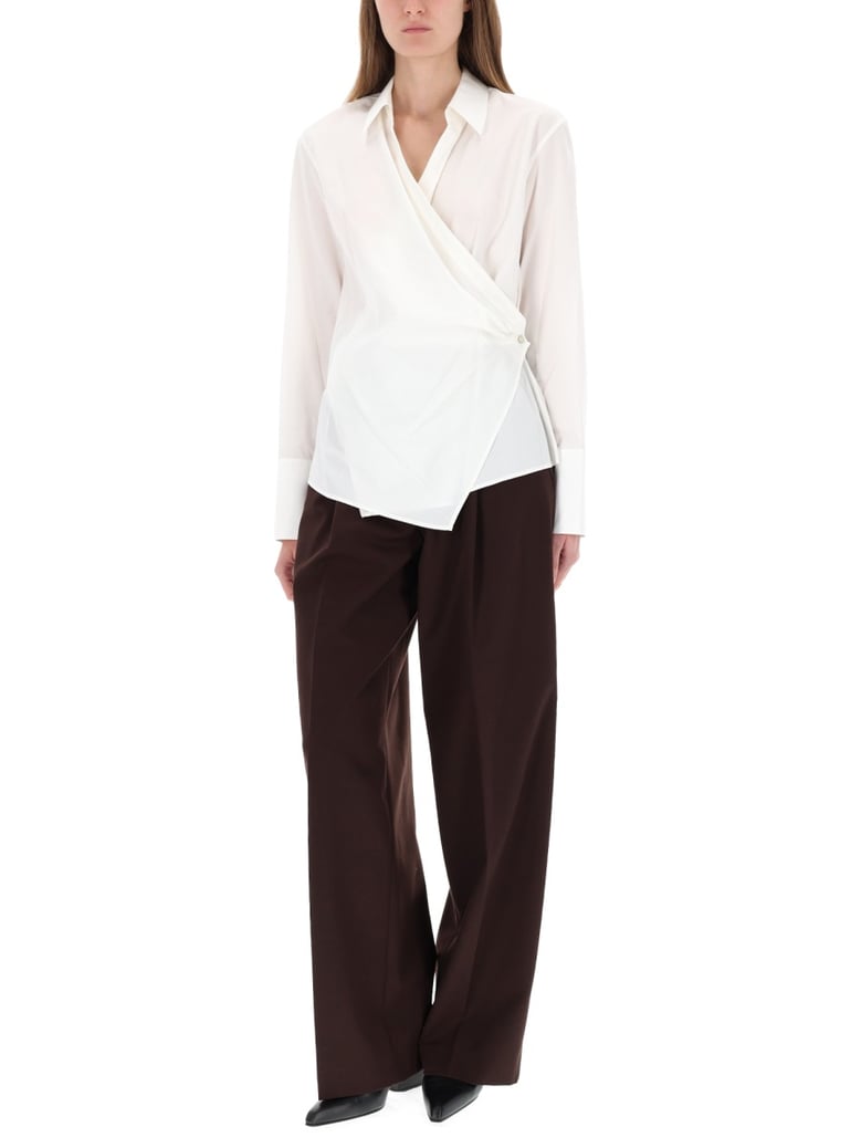 cotton wrap shirt by Selfnex