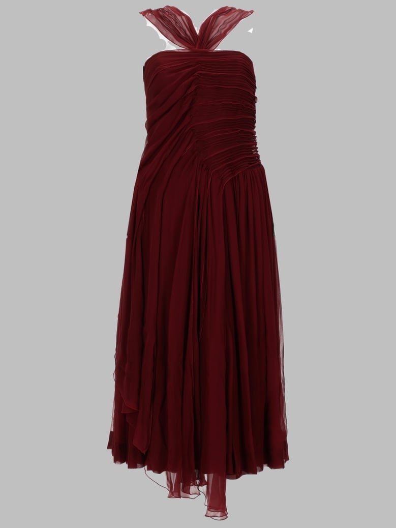 midi dress silk red by Selfnex