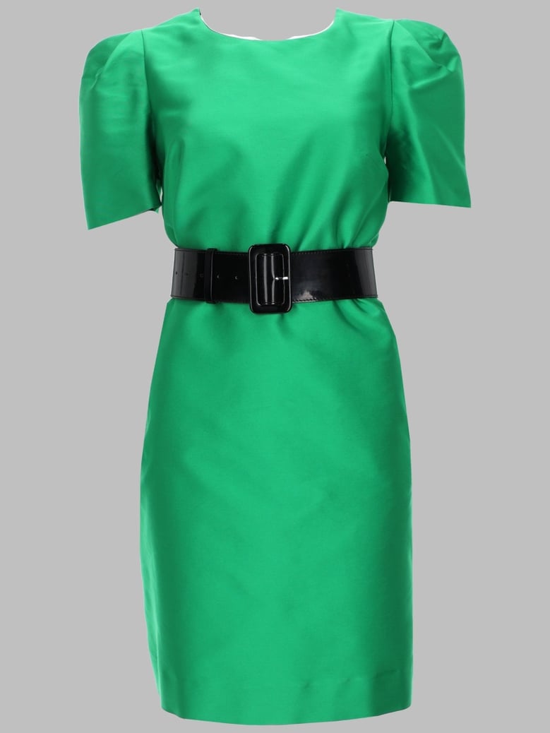 dress in satin with belt by Selfnex