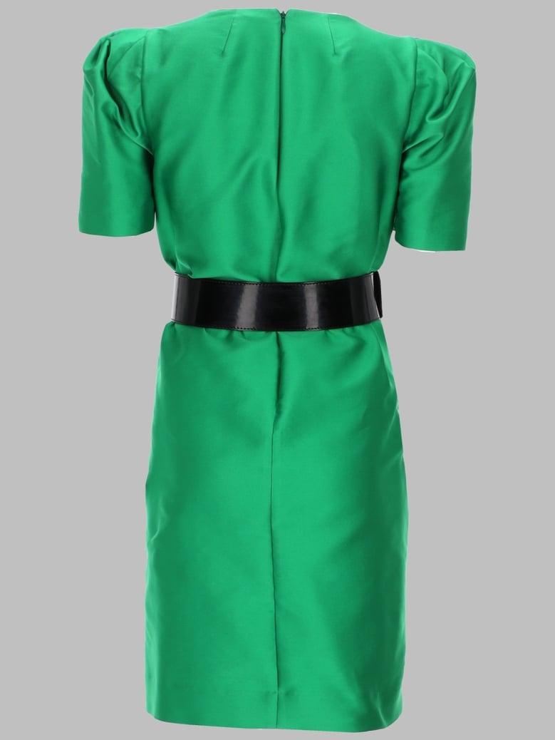 dress in satin with belt by Selfnex