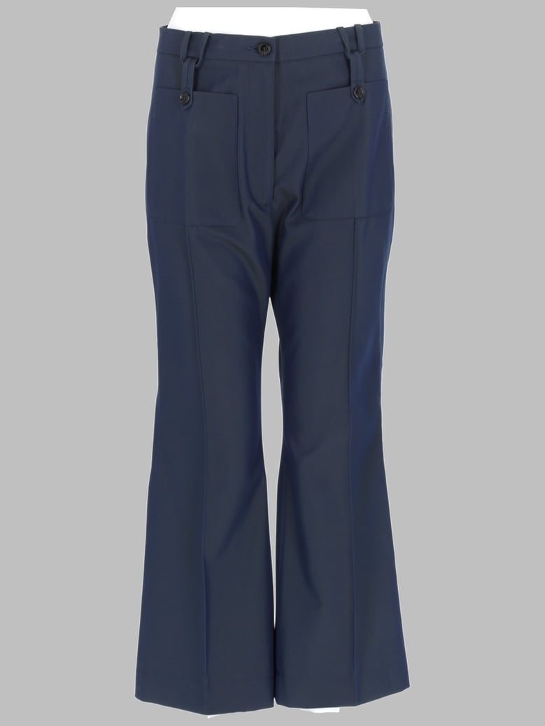 cotton-blend trousers blue by Selfnex
