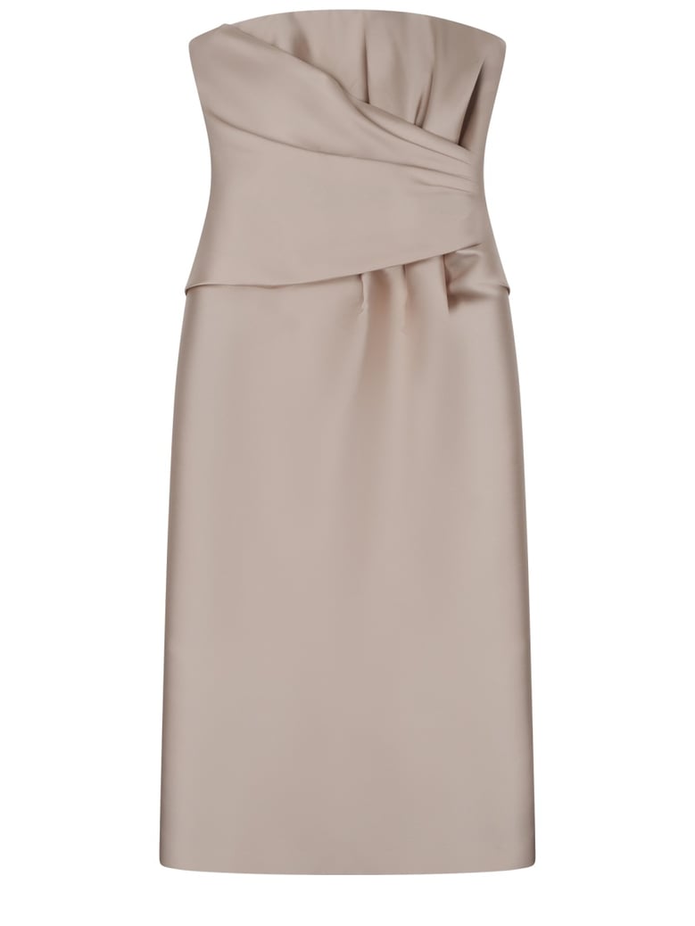 midi dress with drape by Selfnex