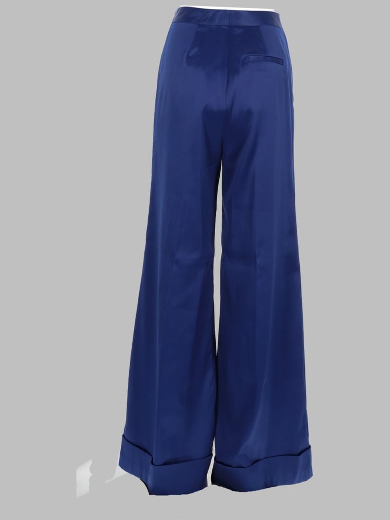 trousers wide-leg satin blue by Selfnex