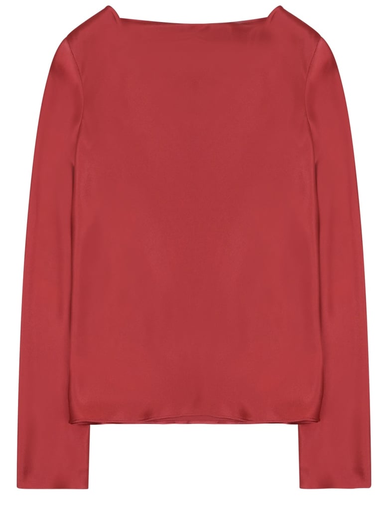 silk blend blouse in pink by Selfnex