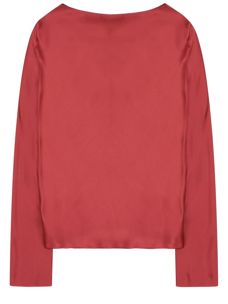 silk blend blouse in pink by Selfnex