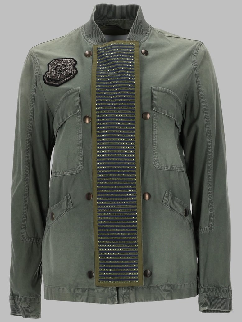 jacket with rhinestone detail, green by Selfnex