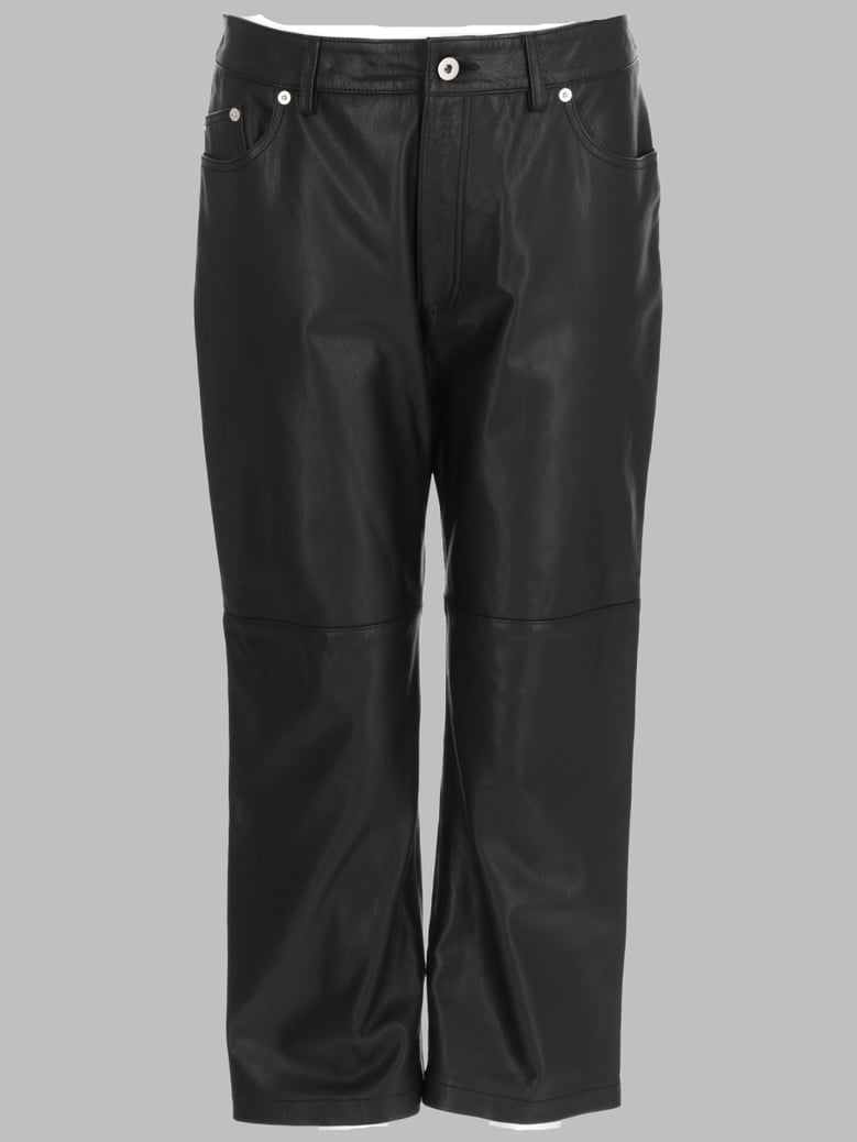 trousers in faux leather black by Selfnex
