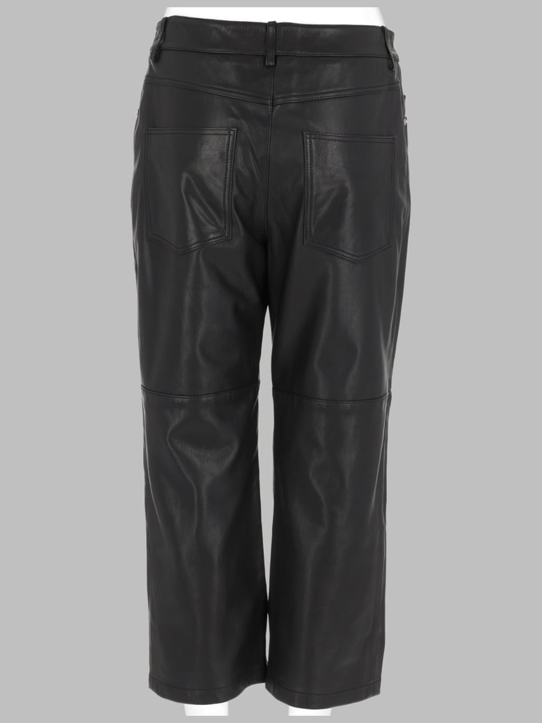 trousers in faux leather black by Selfnex