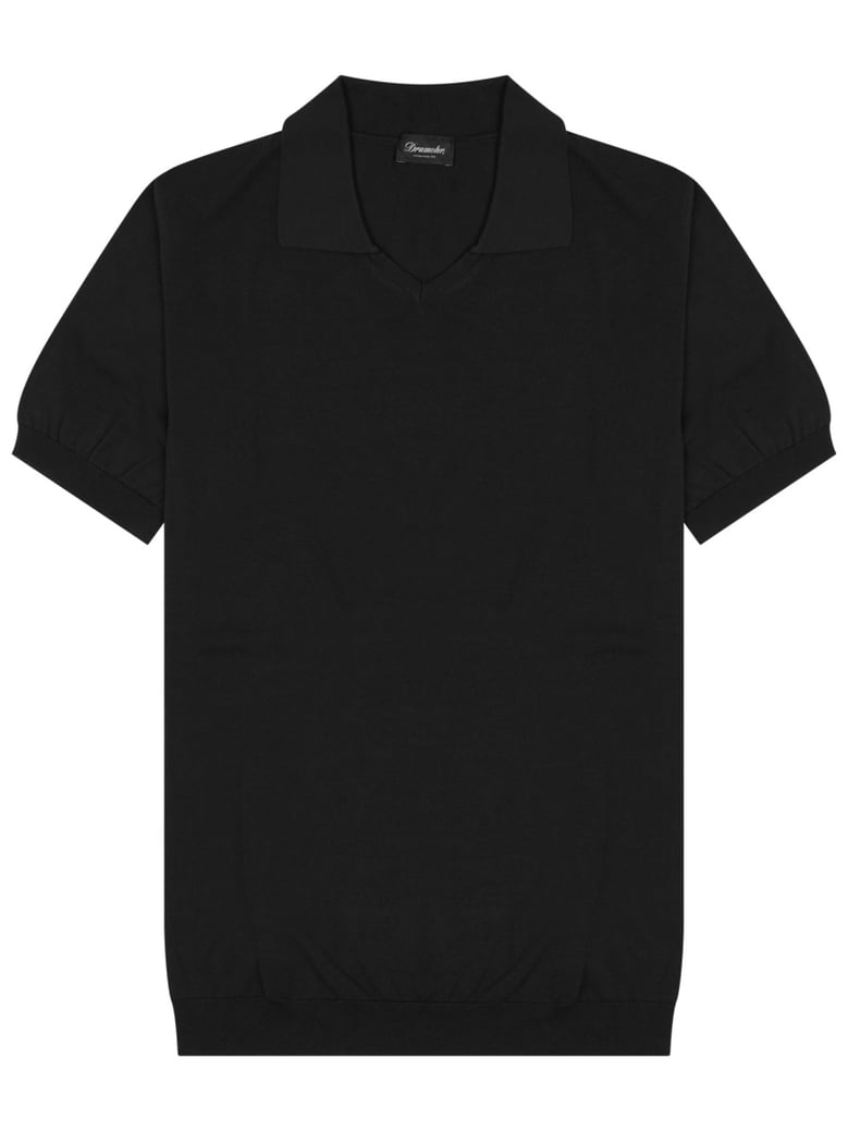 cotton polo shirt in black by Selfnex