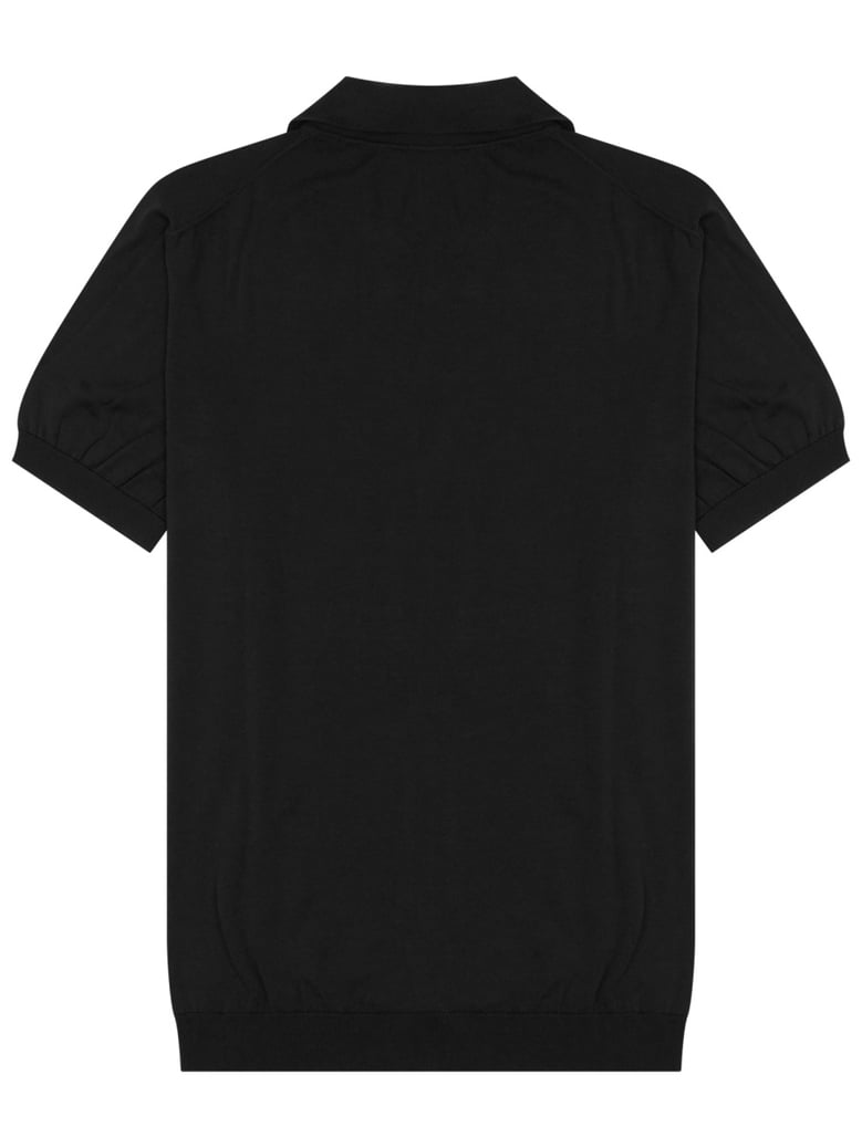 cotton polo shirt in black by Selfnex