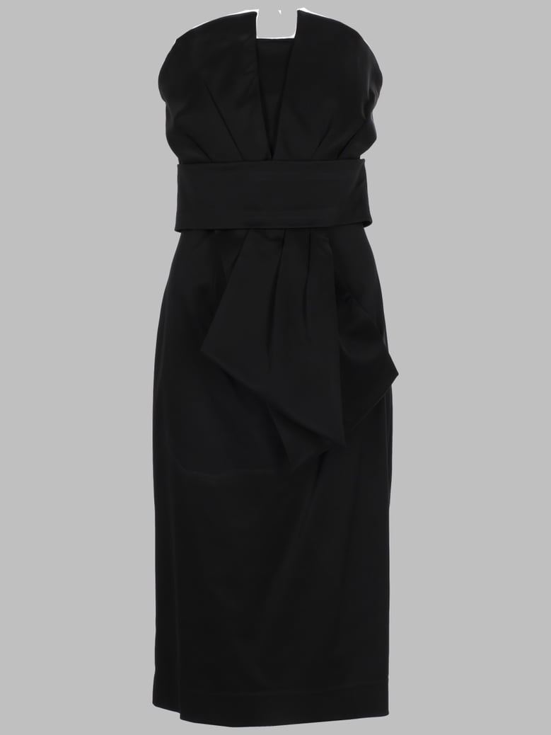 dress midi draped black by Selfnex
