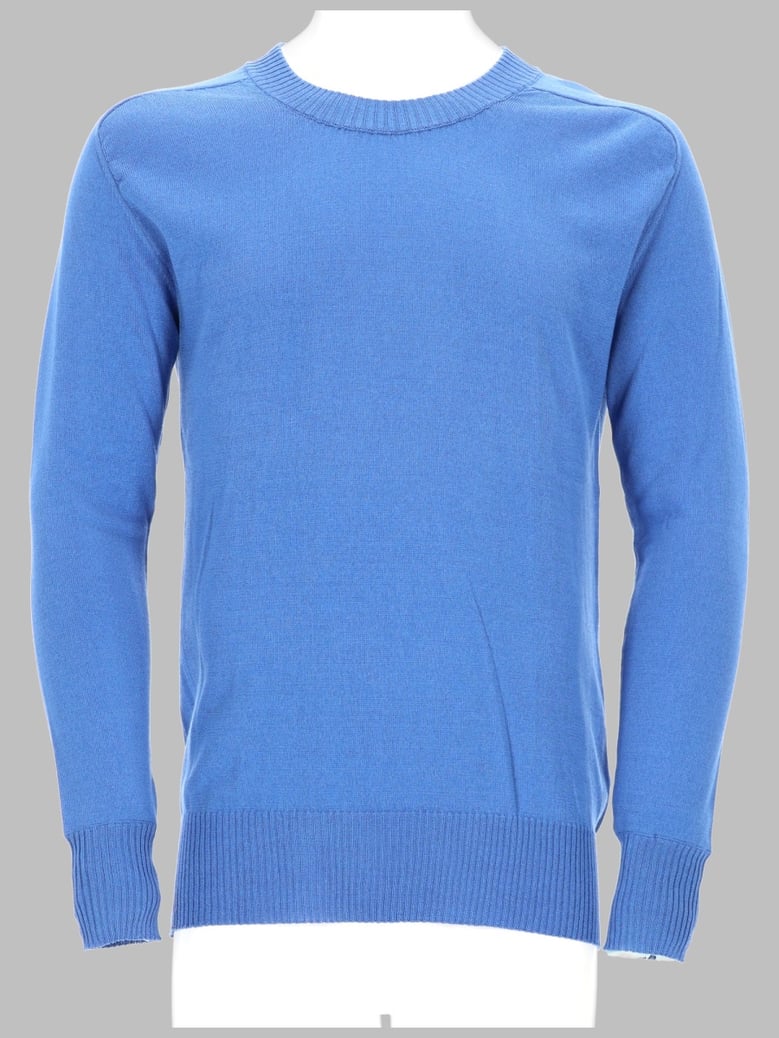 knit jumper cotton-blend blue by Selfnex