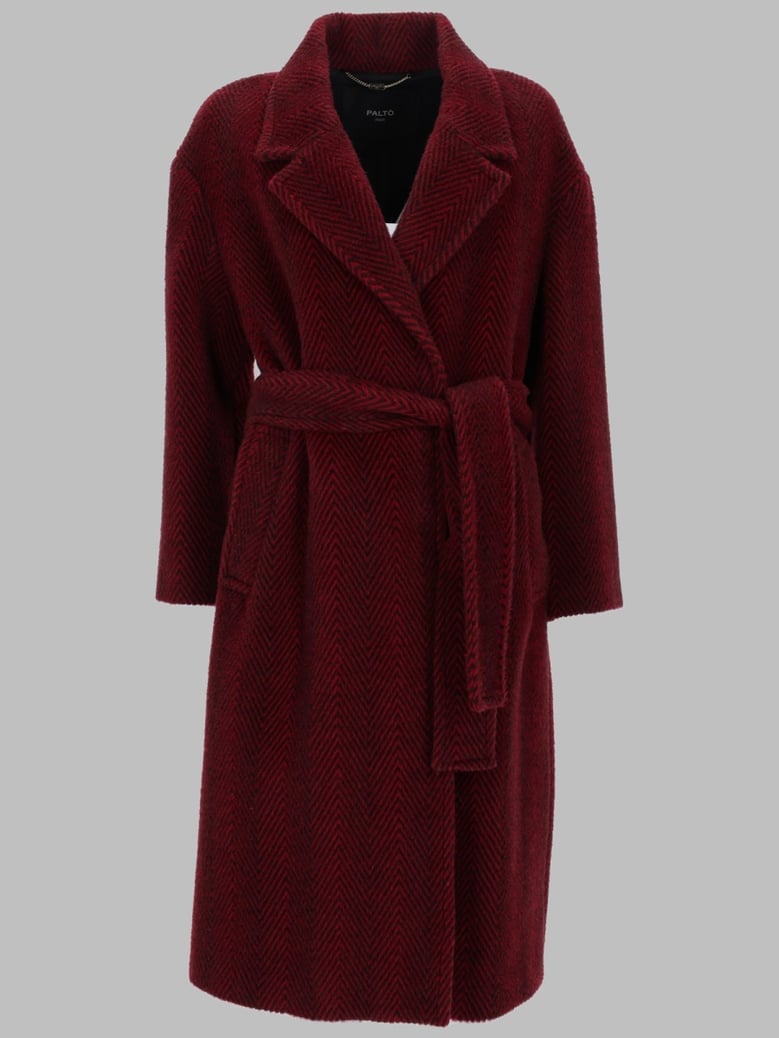 coat in alpaca and wool, red by Selfnex
