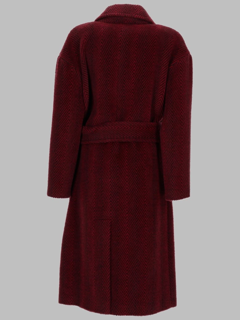 coat in alpaca and wool, red by Selfnex