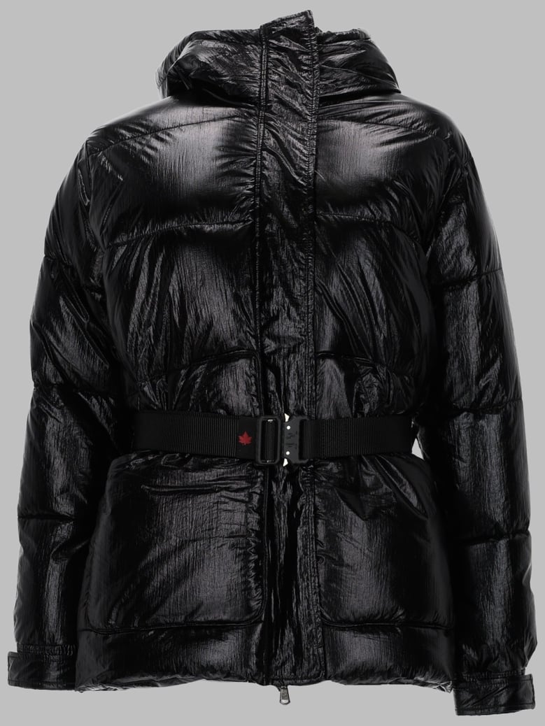 jacket belted hooded black by Selfnex