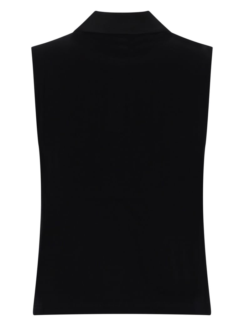sleeveless polo top black by Selfnex