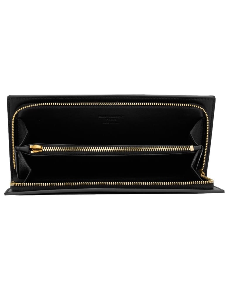 wallet with zip, black calf leather by Selfnex