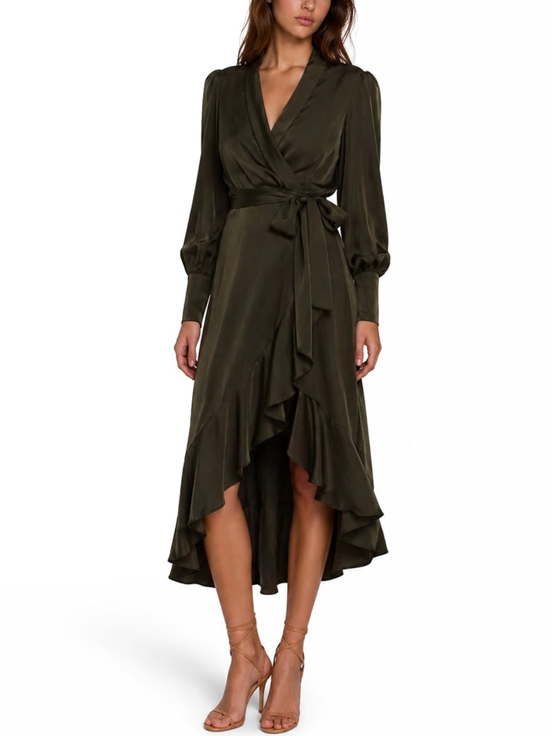dress midi silk green by Selfnex